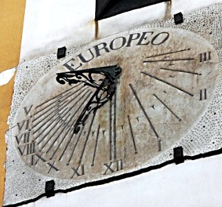 Sun dial at Via Foria in Naples