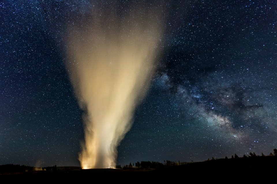 Old Faithful & The Milky Way