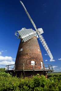 Restored windmill constructed 1804 white sails