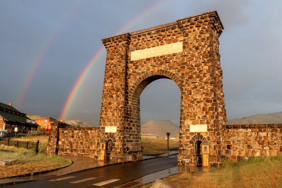 Double rainbow and Roosevelt Arch