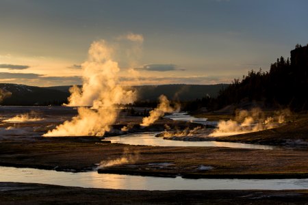 Sunset, Midway Geyser Basin