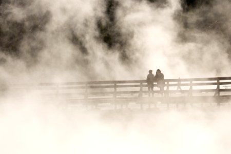 Enjoying the thermal basin