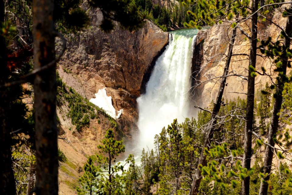 Lowre Falls through the trees of Lookout Point