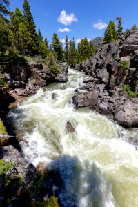 Views of Helloraring Creek above the foot bridge (portrait) photo