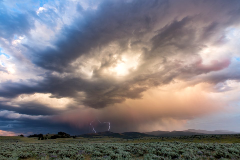 Sunset storm over the Washburn Range