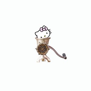 Goodbye Kitty. Chinese Food #losdiascontados #collage #contemporarycollage #hellokitty #chinesefood #gatoporliebre