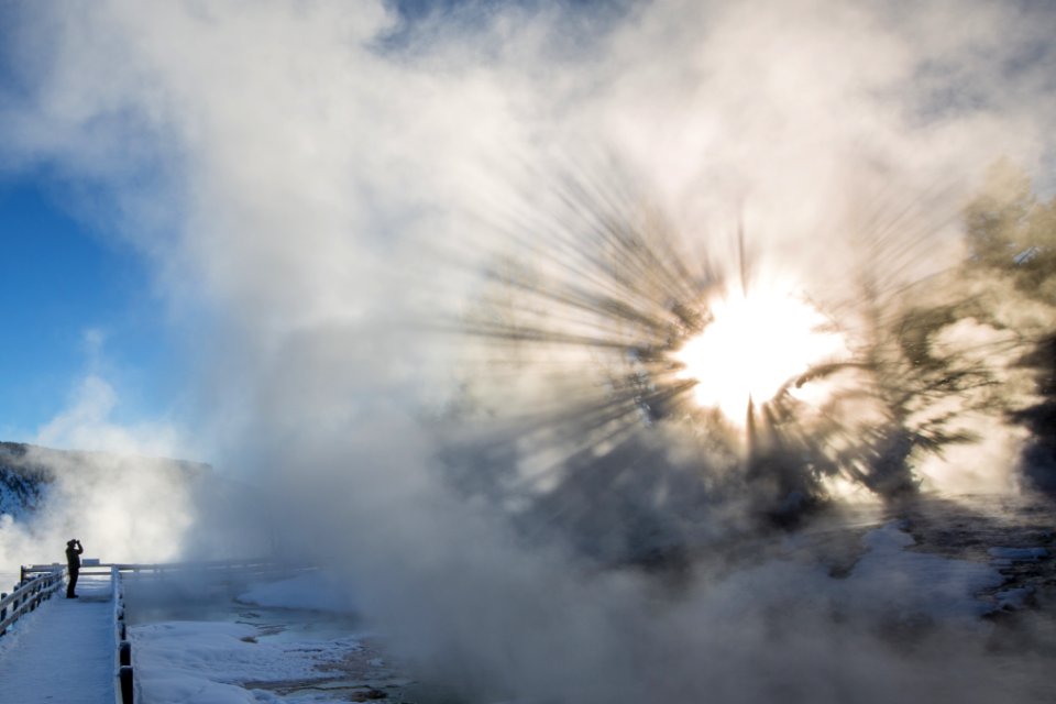 Photographing steam shadows at Dryad Spring