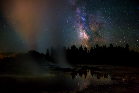 Castle Geyser & Milky Way photo