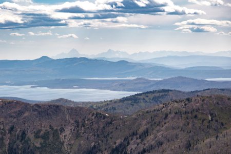 Teton Range and Yellowstone Lake from Avalanche Peak photo