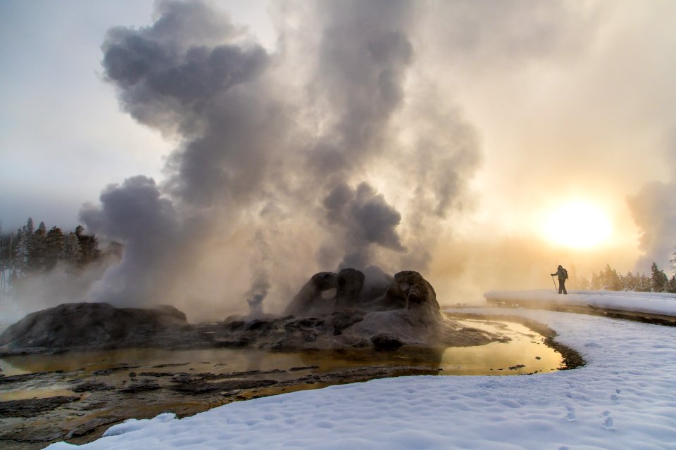 Sunrise at Grotto Geyser