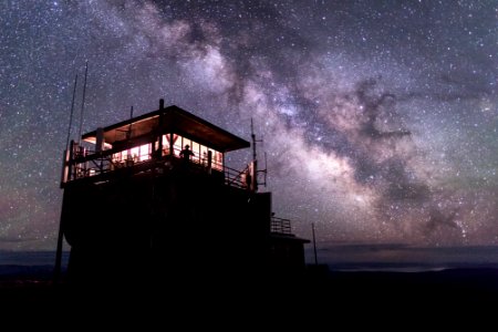Washburn Fire Lookout under the Milky Way
