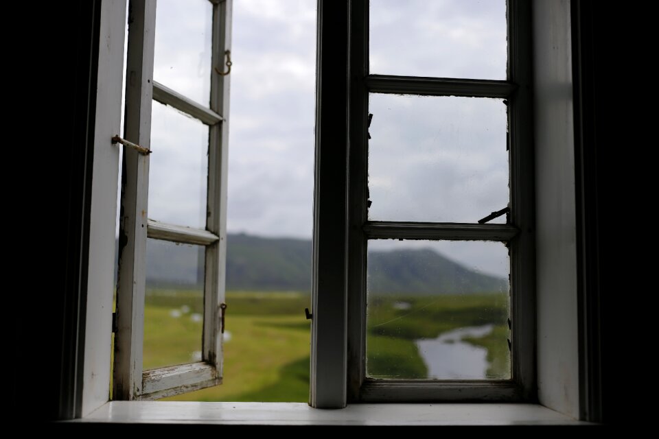 The view through the window iceland mountain landscape