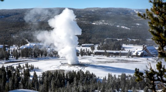 Old Faithful Geyser from Observation Point