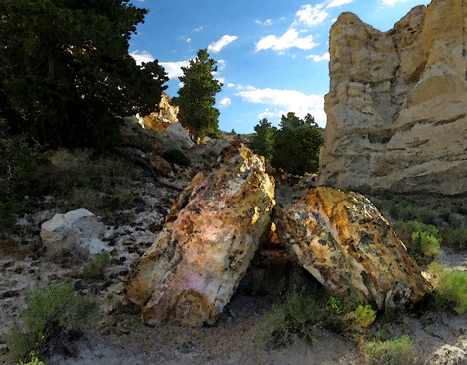 CASTLE GARDEN ROCK ART SITE (7-15-2019) fremont co, wy, PHOTOSHOP WATERCOLOR (2)