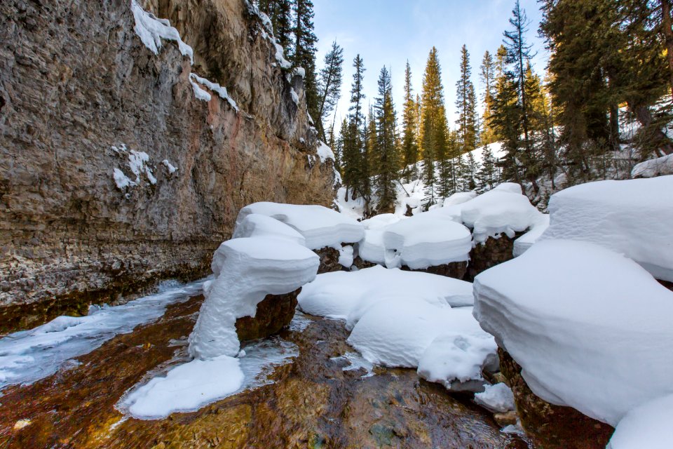 Snow pillows in Pebble Creek