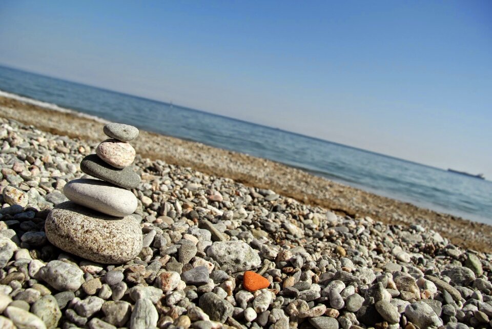 Zen stones beach water