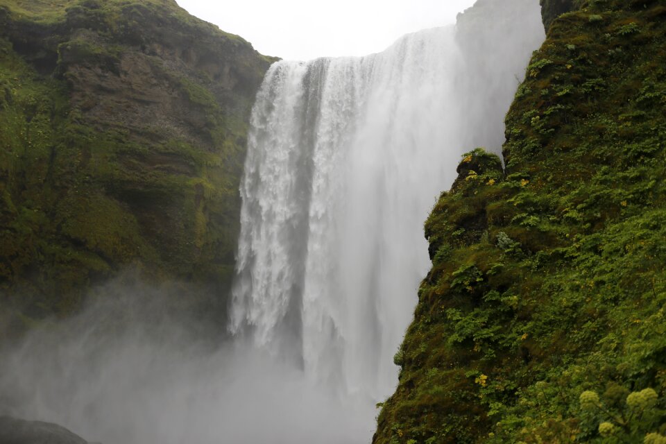 Top view iceland green grass