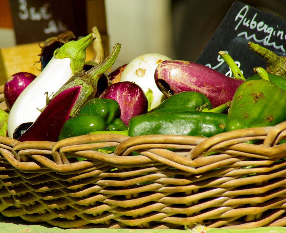 Vegetables eggplant peppers
