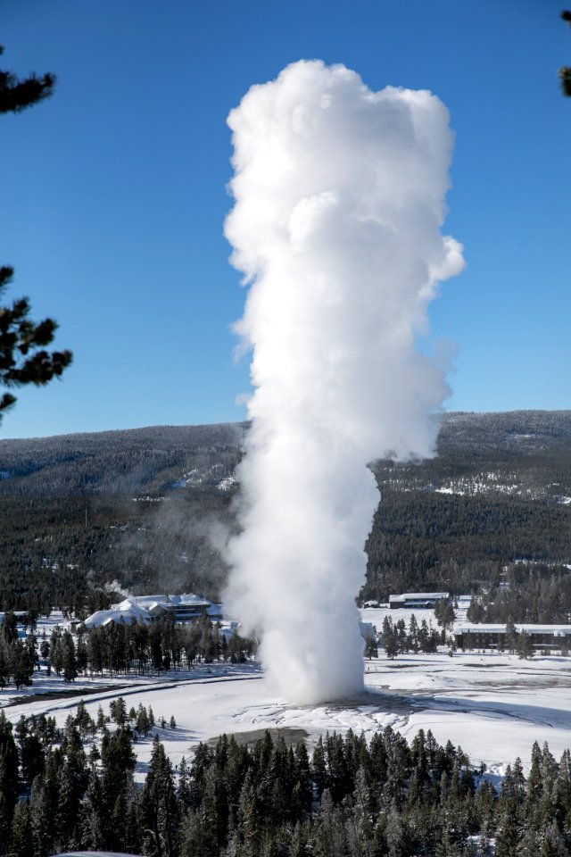 Old Faithful Geyser from Observation Point