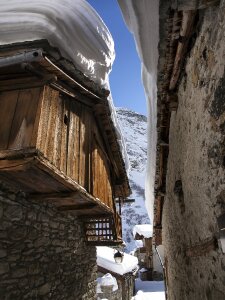 Winter mountain houses photo