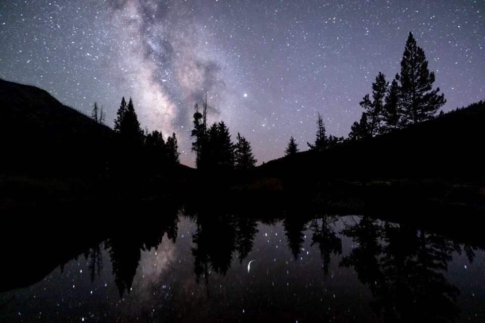 Milky Way reflections on a beaver Pond