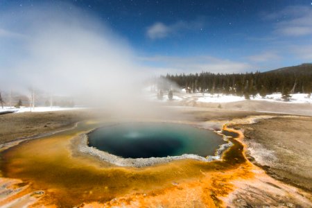 Crested Pool by moonlight