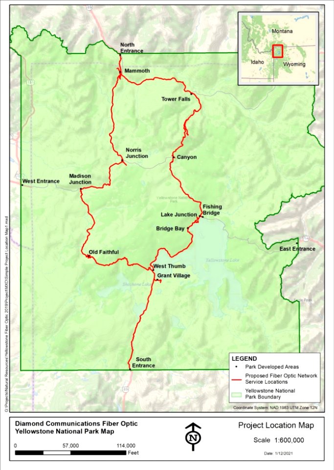 Proposed fiber optic network service locations