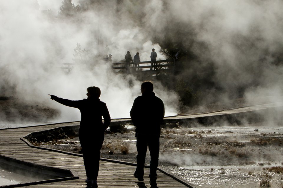 Visitors at Norris Geyser Basin
