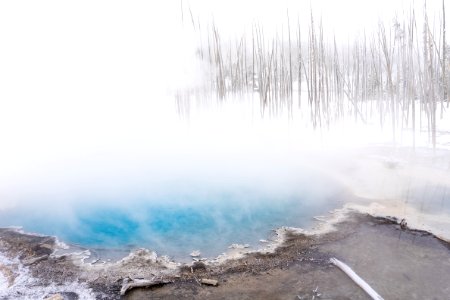 Cistern Spring steam in winter photo
