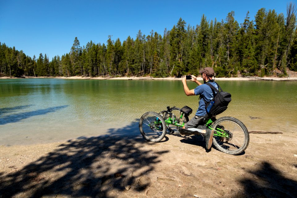 Photographing Clear Lake from an off-road wheelchair