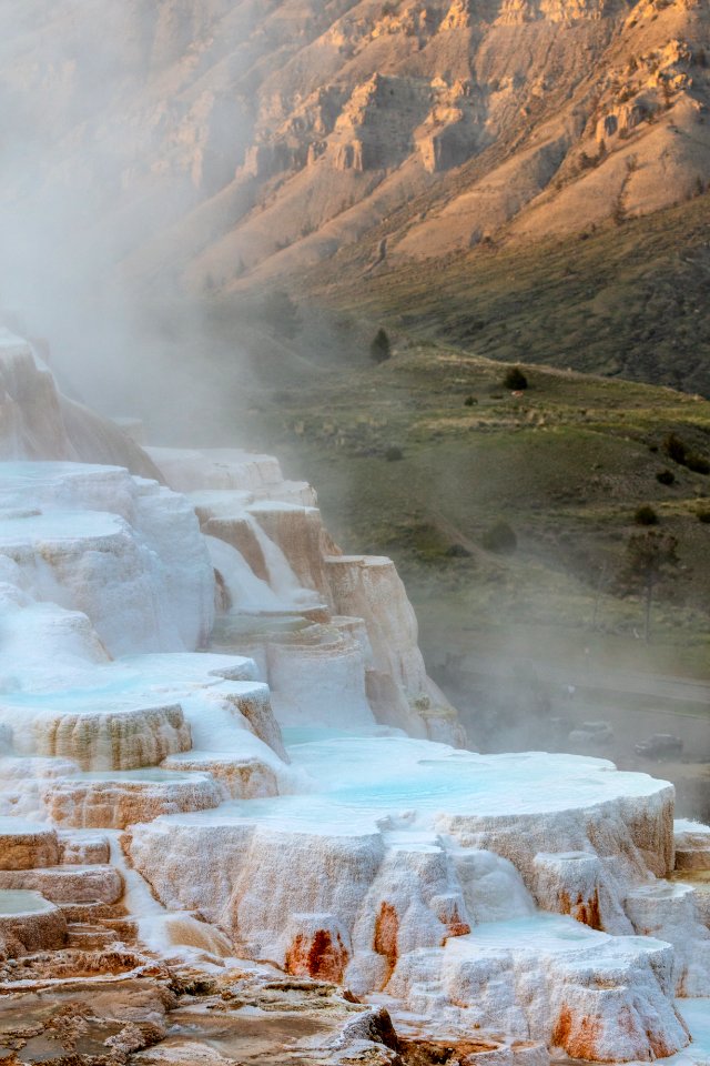 Travertine terraces of Canary Spring (portrait)