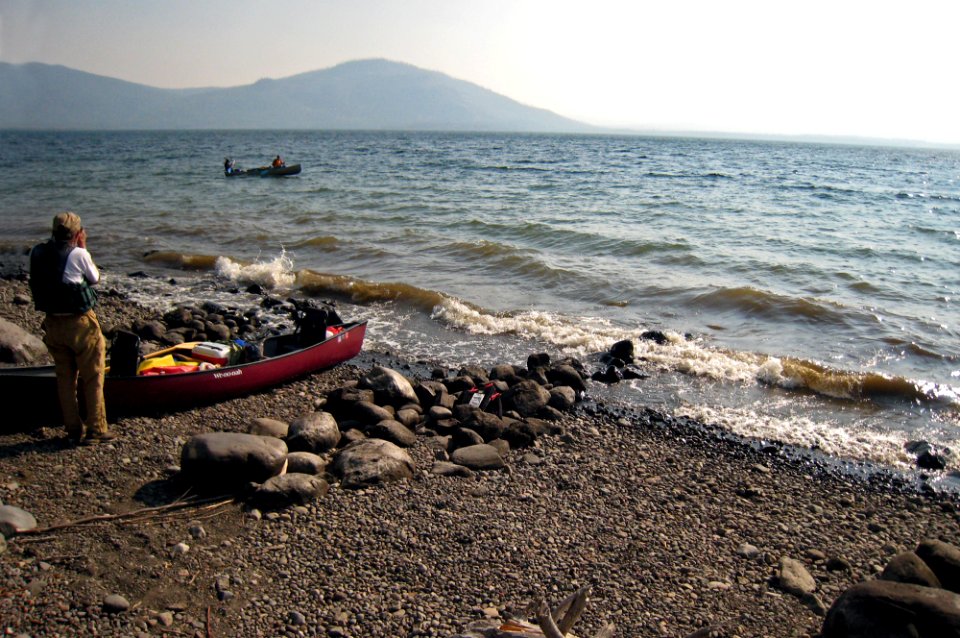 At campsite 5E2 on Yellowstone Lake