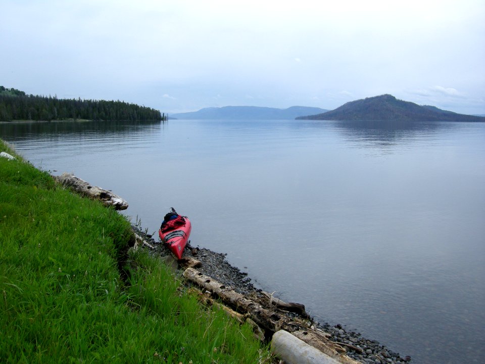 Kayak on Yellowstone Lake