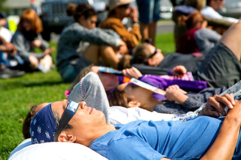 Scenes from the August 21, 2017 eclipse in Mammoth Hot Springs