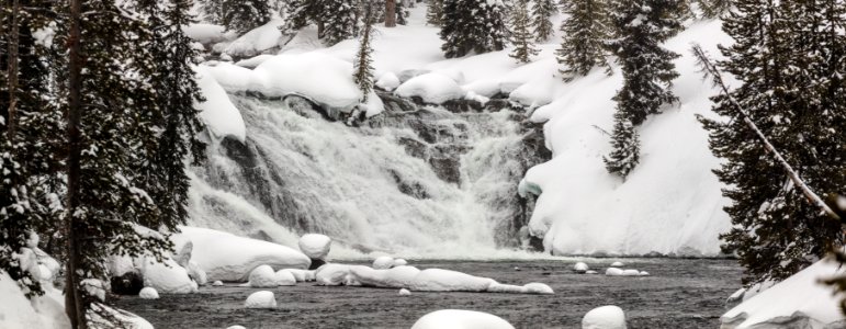 Lewis Falls in winter Panorama