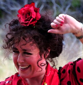 BORDERLAND FESTIVAL 2019 - Coronado National Memorial -37c - Juliana Thomas of Maha Via Flamenco - PHOTOSHOP WATERCOLOR