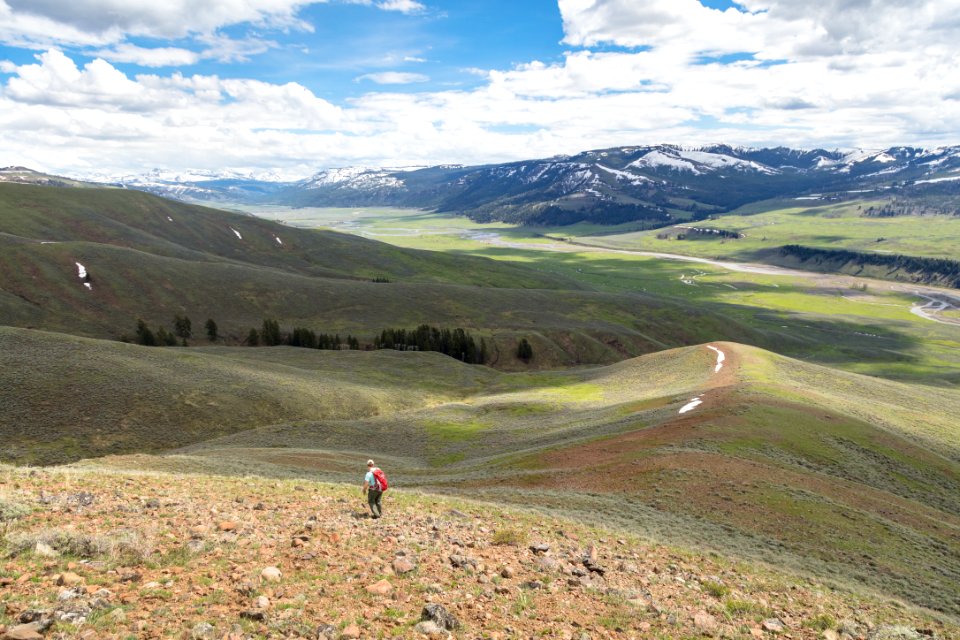 Descending from Bison Peak ridge