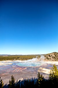 Grand Prismatic Spring Overlook on a clear day
