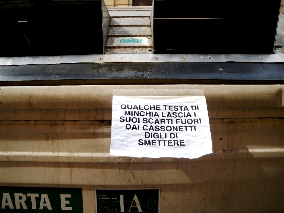 Dell'educazione, ovvero Ancora sul problema rifiuti