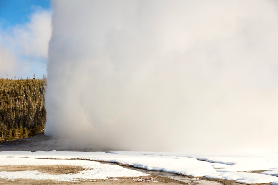 Old Faithful steam curtain photo