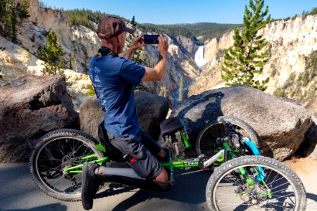 Photographing Lower Falls from an off-road wheelchair at Artist Point