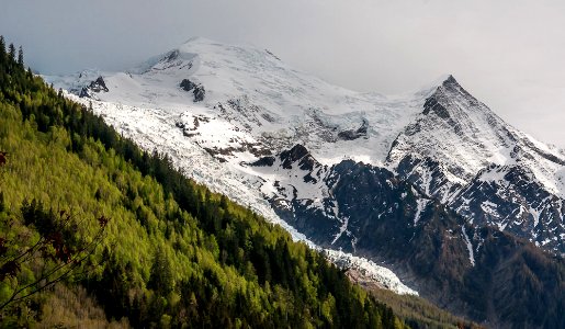 The Bossons Glacier, Dôme du Goûter (4304m) and Aiguille du Goûter (3863m)