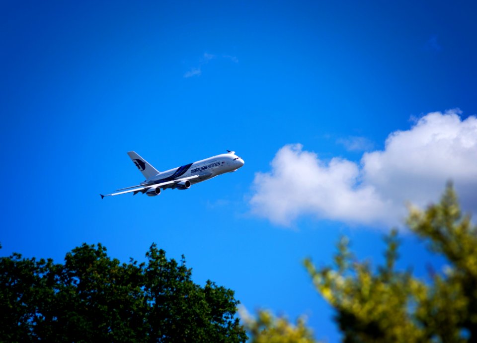 a380 on a low pass