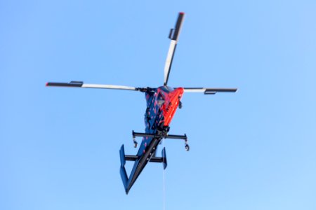 Kaman K-Max helicopter hauling tools for the Golden Gate to Norris road project
