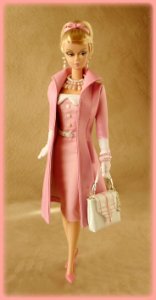 barbie pink white trim tailor dress n coat