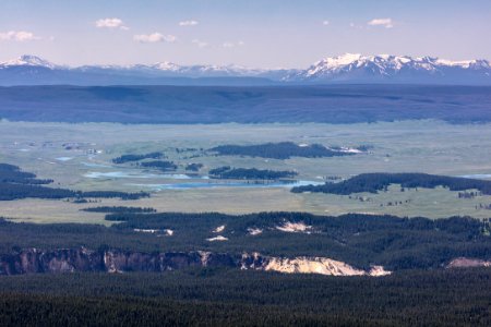 Yellowstone River, Grand Canyon of the Yellowstone, and Red Mountains from Dunraven Pass photo