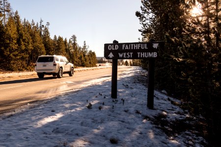 Old Faithful southbound sign
