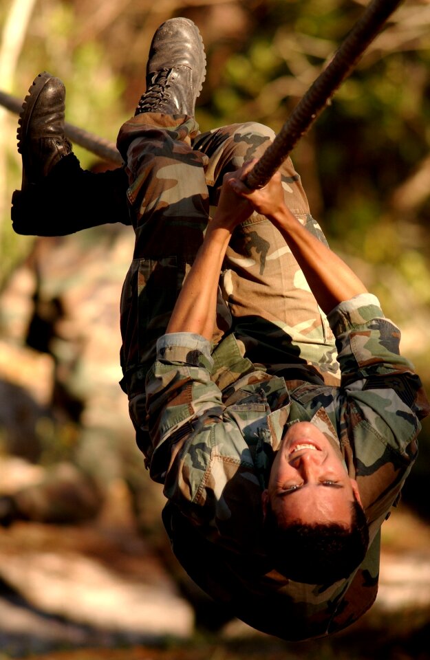Military male crawling