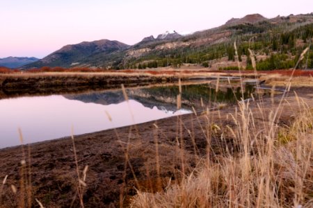 Post-sunset reflections of Slough Creek photo