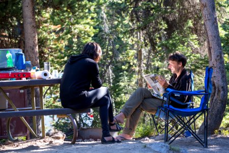 Campers at the Lewis Lake Campground